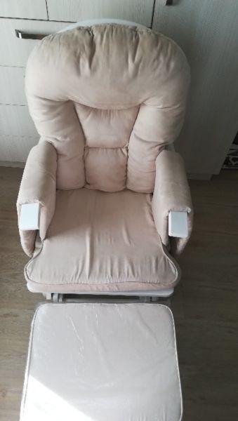 Nursery gliding rocking chair with footrest