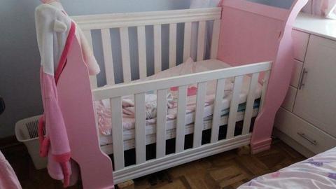 Pink & White Baby's Cot for Sale