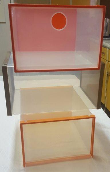 SEVEN CLEAR STORAGE BOXES