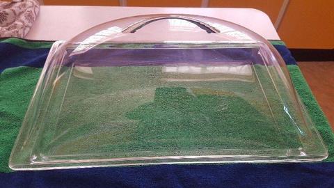 TWO CLEAR PERSPEX, RECTANGULAR DOMES: R 150 EACH