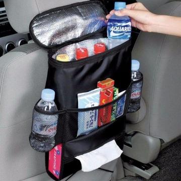 Car Back Seat Organizer with Cooler Bag- BLACK