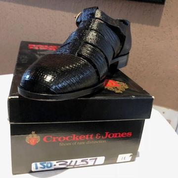 Crocket & Jones sandal black lizzard . (2 only) Size 10, 11