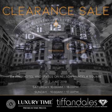 Luxurytime Watch Clearance Sale Danvinci Hotel Nelson Mandela Square Urgent