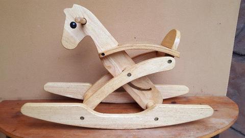 Solid wood toddlers rocking horse
