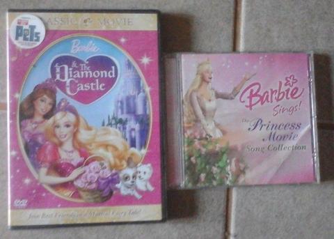 Barbie dvd, cd and dress