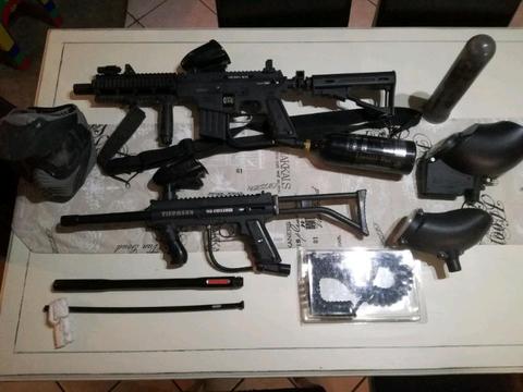 Paintball guns and extras