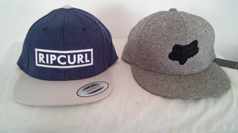 RIP CURL & FOX SNAPBACK PEAK CAPS For Sale. BRAND NEW !!!