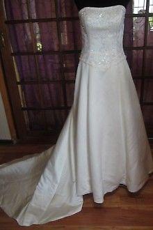 Wedding gown and matching veil