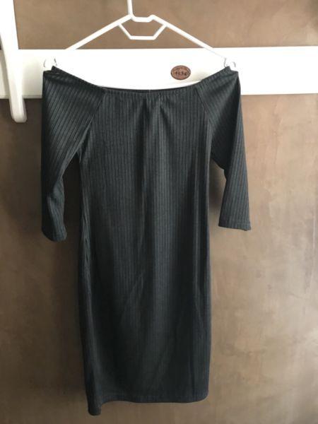 Grey ribbed Bodycon short dress size 12