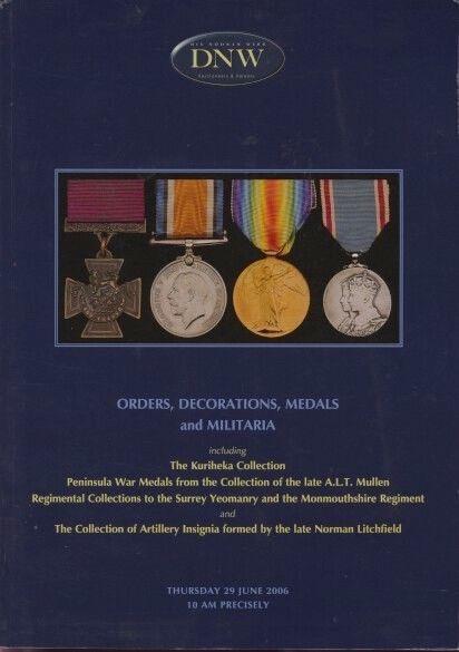 DNW June 2006 Orders, Decorations, Medals and Militaria including The Kuriheka Collection Peninsula