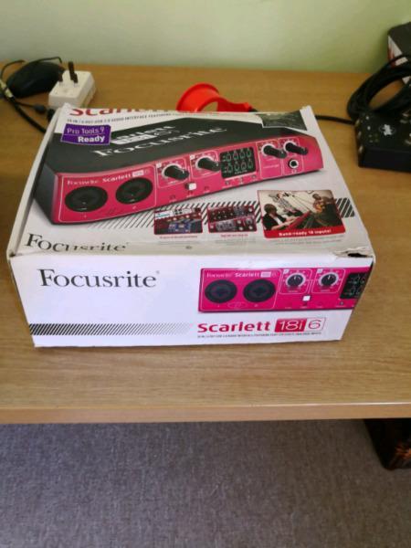 Focusrite Scarlett 18i6 with 2 KRK Rokit 5 monitors