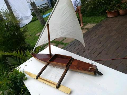 Model yacht. polynesian Outrigger