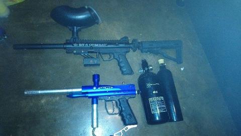 Used paintball guns plus accessories