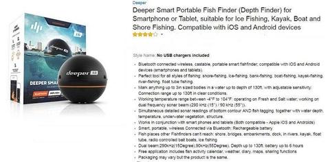 Deeper 3.0, Deeper Smart Portable Fish Finder (Depth Finder)