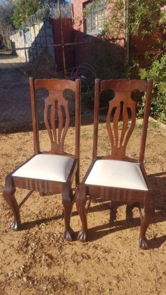 Vintage High Back Ball & Claw Chairs x 2 J 4364