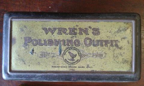 RARE Vintage 'Wren's Polishing Outfit' tin