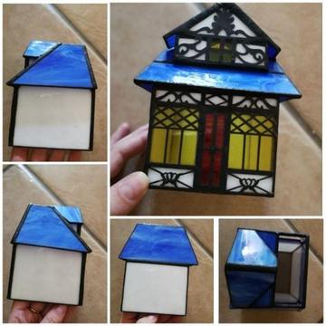 Stained glass candle house