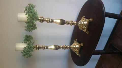 Brass candleholders