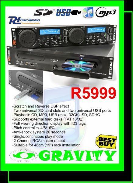 power dynamic dual USB mp3 GRAVITY AUDIO THE SOUND SHOP DURBAN 0315072463/0315072736