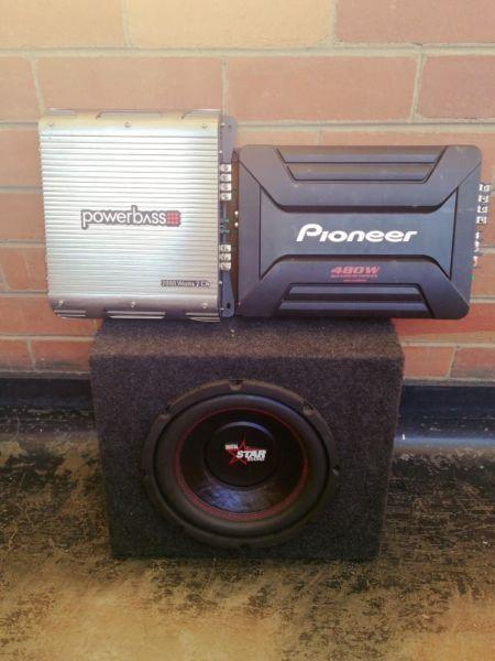 2 amps and subwoofer