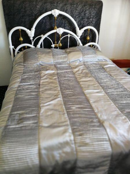 Brass and Ceramic bed frame