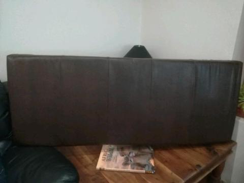 Dark Brown leather touch Padded Queen Headboard
