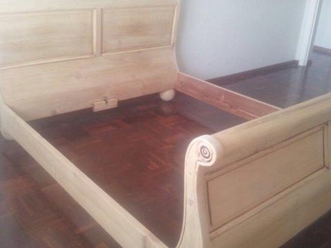 Imported Solid Wood King size extra length Sleigh bed for sale