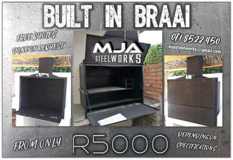 Built-in braai indoor and outdoor from R5000!