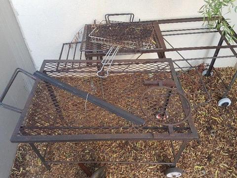 2 x braai stands with grids