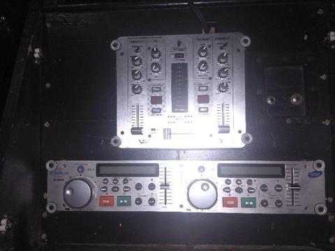 Behringer 2 channel mixer and Stanton dual cd player