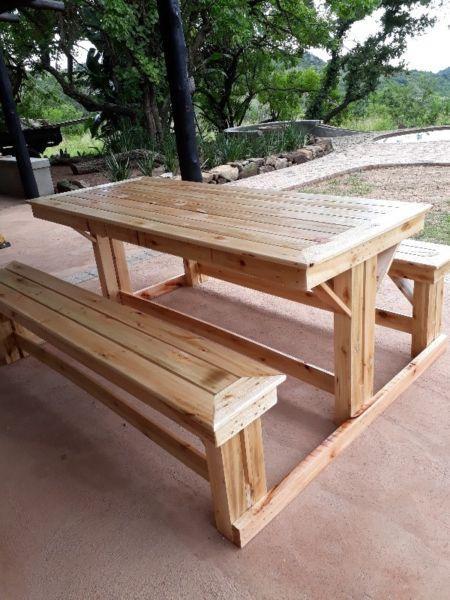 New picnic benches