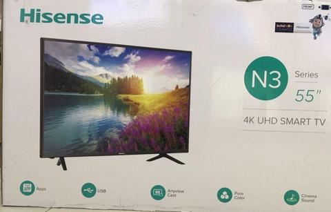 Dealers special: HISENSE 55” SMART 4K ULTRA HD LED NEW WITH WARRANTY