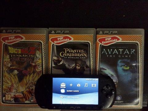 Sony PSP E-1004 Console For Sale With 3 Games,Memory Card And Charger