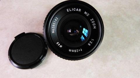 VIVITAR/ELICAR 28 mm wide angle lens pristine condition