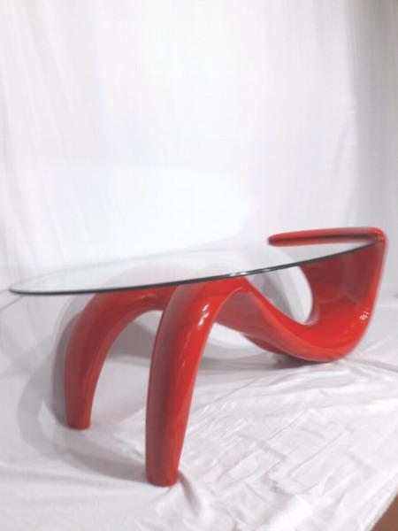 RED GLASS TABLES