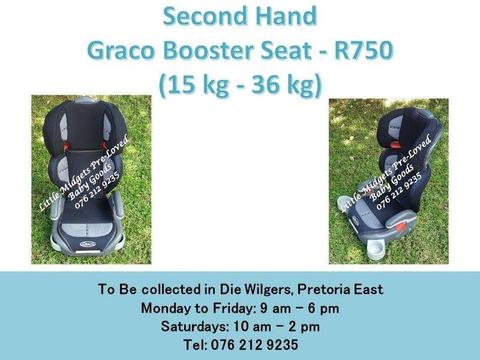 Second Hand Graco Black and Grey Booster Seat (15 kg - 36 kg)