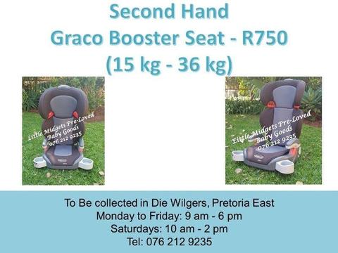 Second Hand Graco Grey Booster Seat - R750 (15 kg - 36 kg)