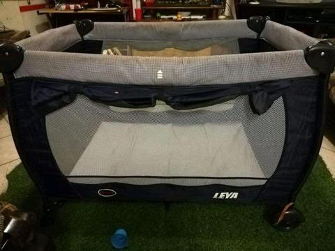Blue camping cot