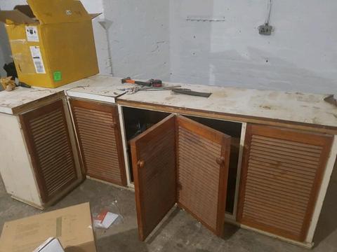 Counter with cupboards