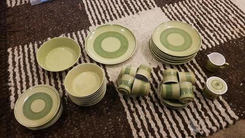 Green 36 piece China set (made in Japan)