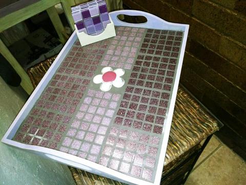 Vintage mosaic serving trays