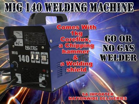 DUAL WELDING MACHINE Mig 140 gas OR no gas welder