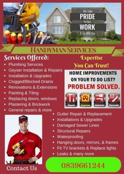 ALL AROUND HANDYMAN SERVICES FOR ALL YOUR BUSINESS & HOUSEHOLD NEEDS