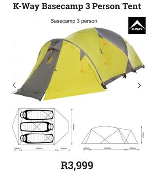 K-Way Basecamp 3 person tent
