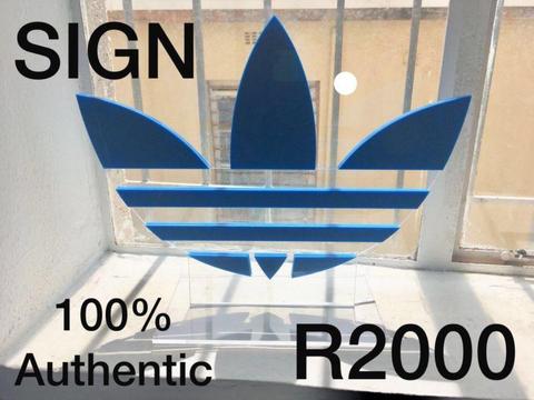 Adidas Originals Imported Trefoil Logo Sign - 100% Authentic - Rare