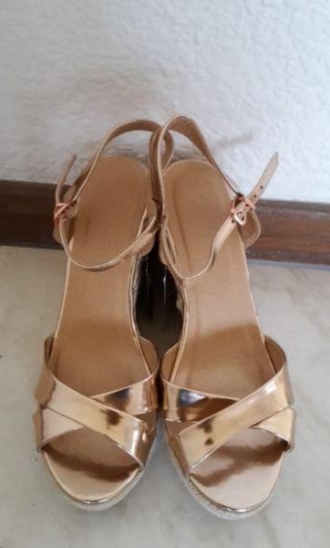 Rose Gold Espadrilles Wedge Sandals from Woolworths
