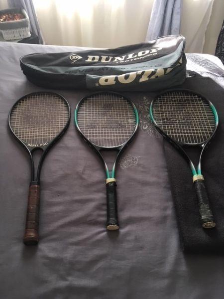 Tennis rracquets and bag