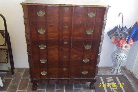 Imbuia Ball & Claw 5 Drawer Chest