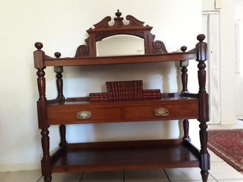 Antique Mahogany Server with 2 drawers