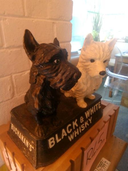 Buchanan's Black and White Whisky metal statue